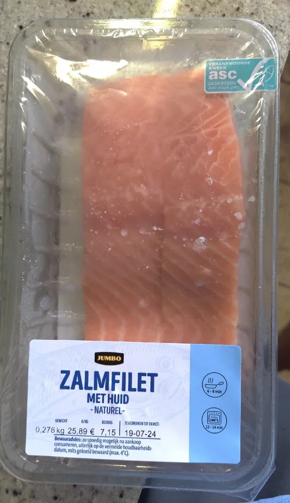 Zalmfilet Met Huid Naturel