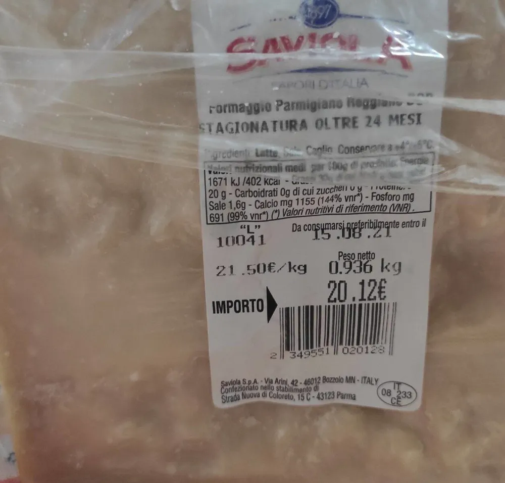 Formaggio Parmigiano Reggiano DOP