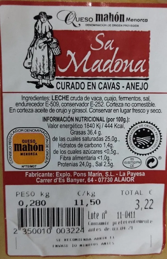 Sa Madona - queso mahon curado cava