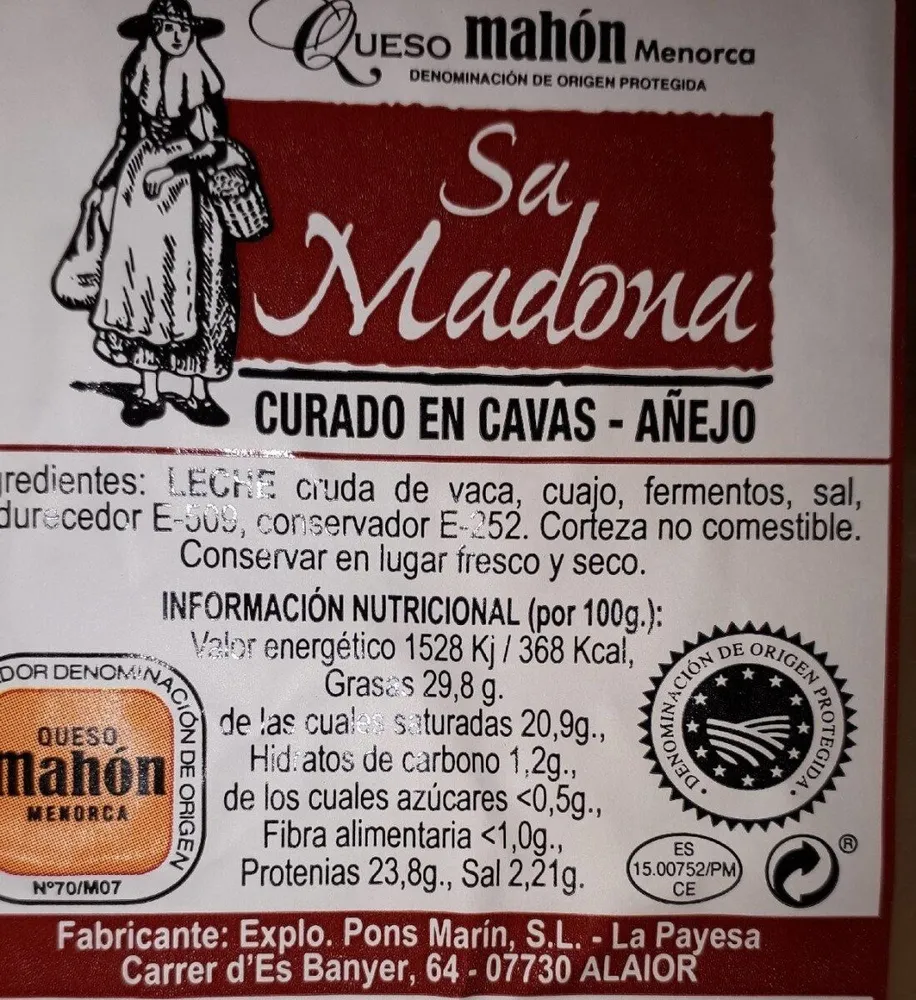Queso  Mahón  Menorca
