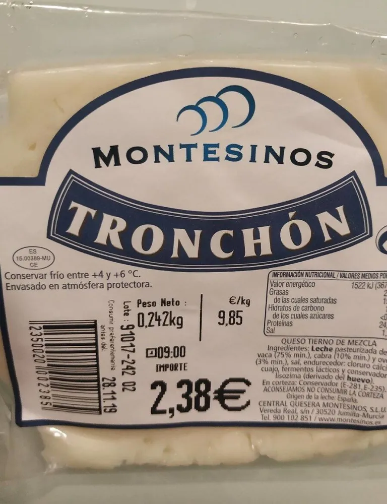 Queso tierno tronchón