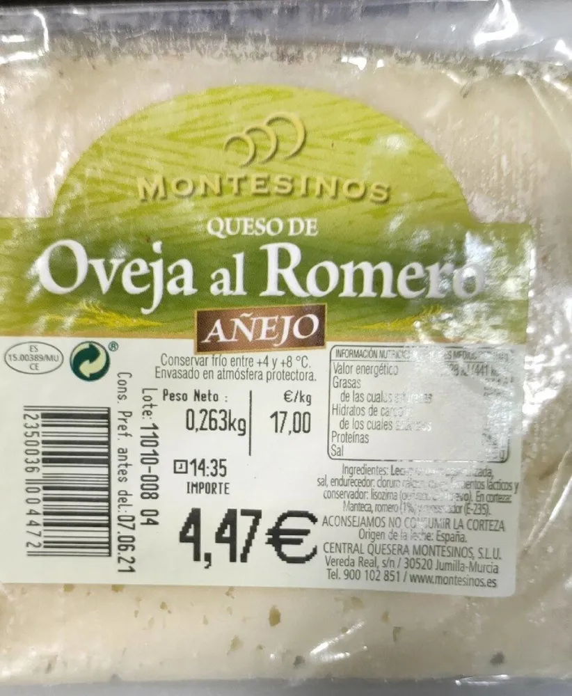 Queso de oveja al romero