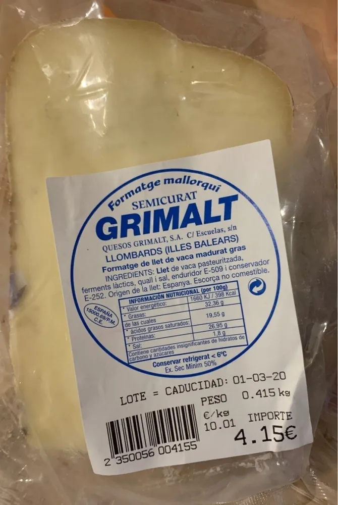 Formatge mallorquí semicurat
