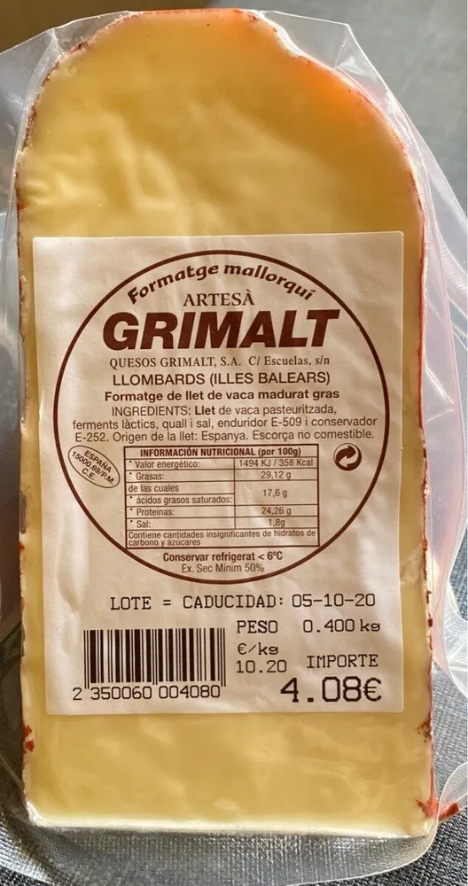 Queso Mallorquin Artesano semicurado