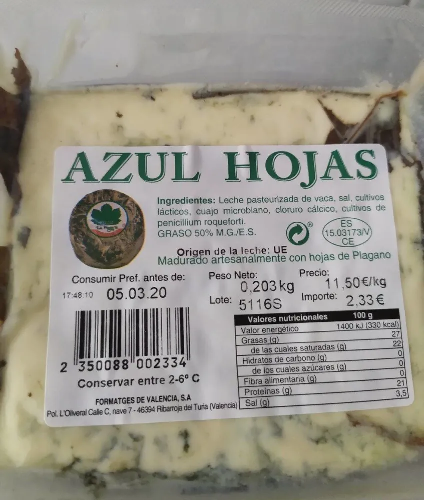 Azul hojas