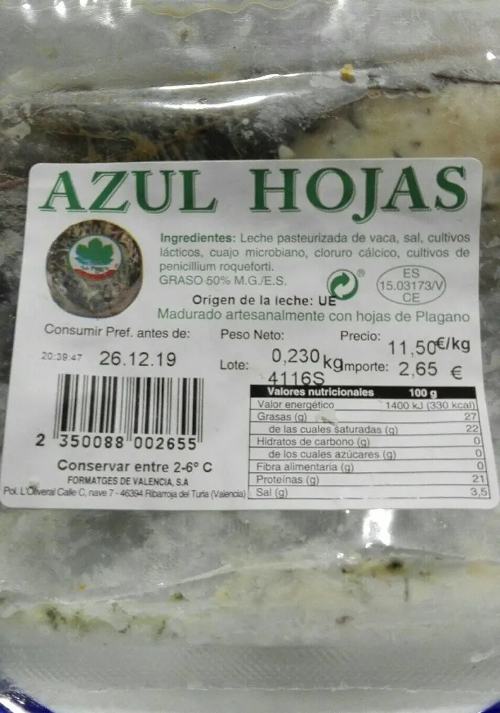 Azul hojas