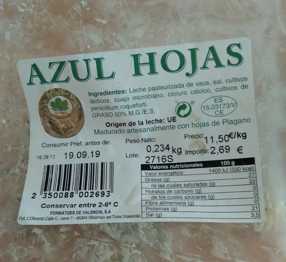 Queso Azul Hojas