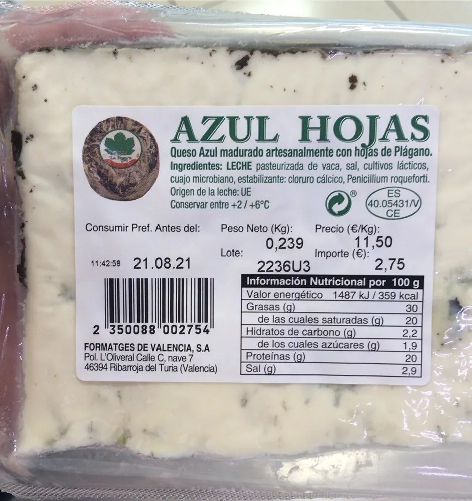 Queso Azul Hojas