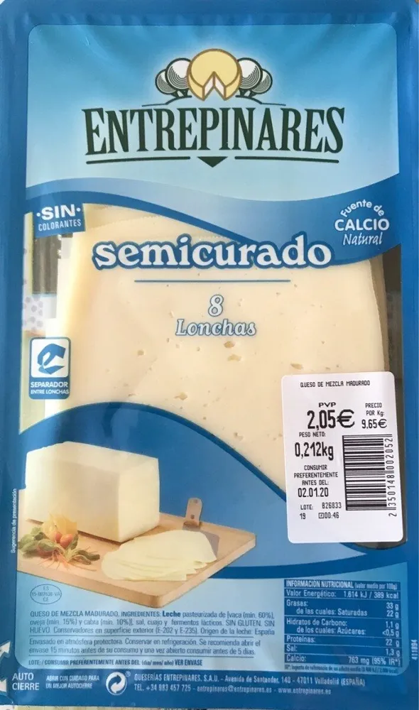 Semicurado lonchas