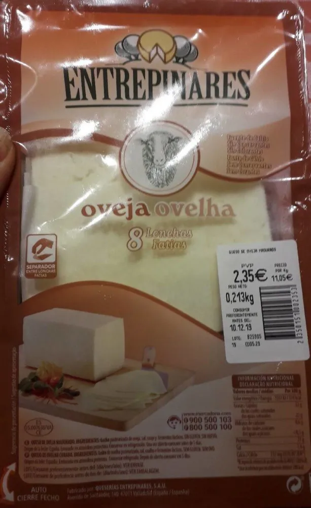 Queso de oveja en lonchas