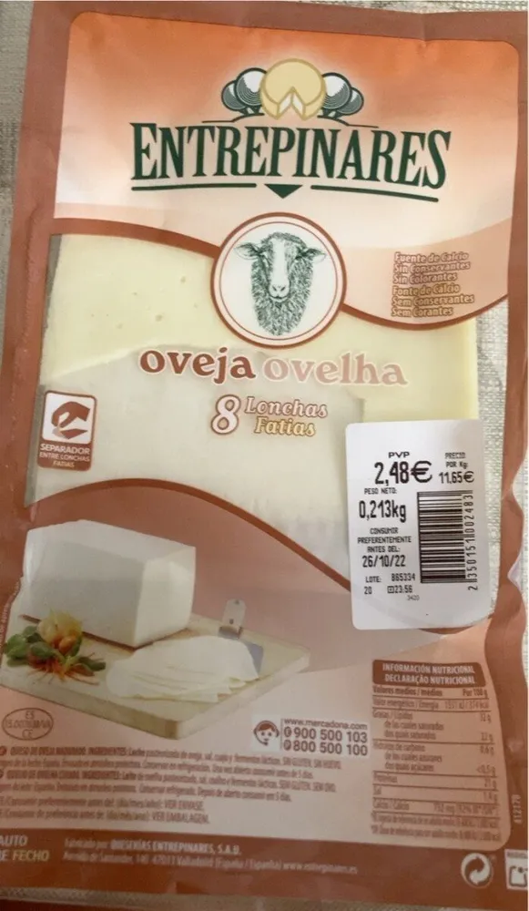 Oveja lonchas queso