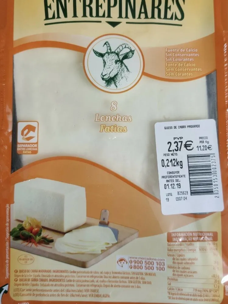 Queso de cabra lonchas