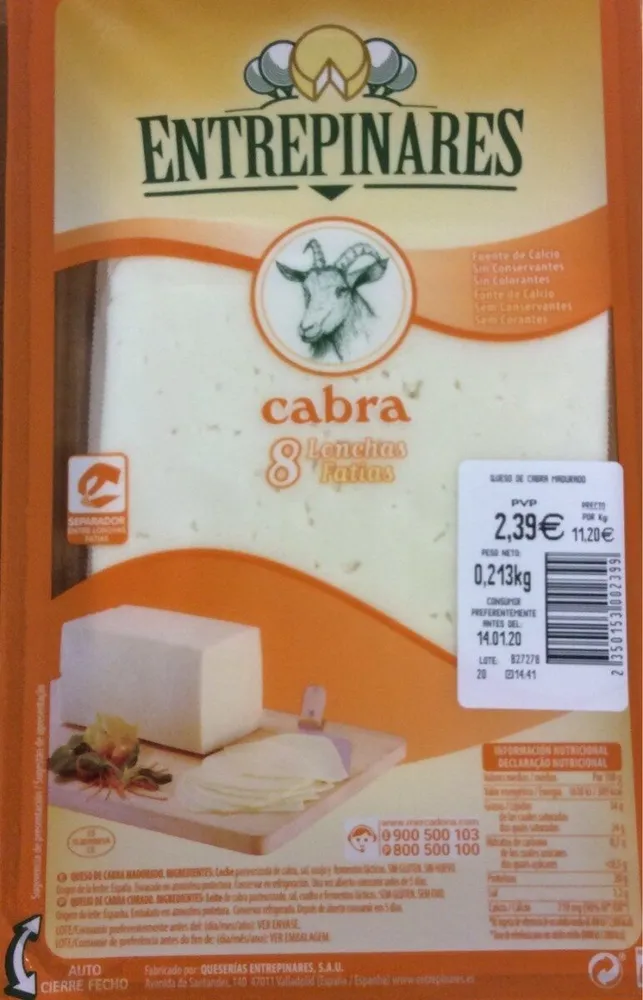 Queso de cabra en lonchas