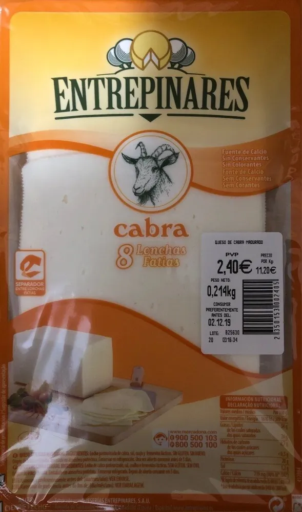 Queso cabra lonchas