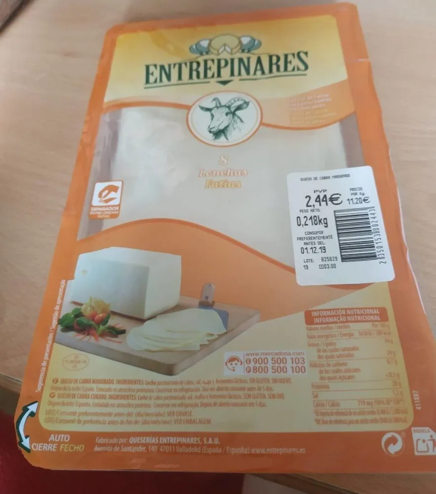 Queso de cabra lonchas