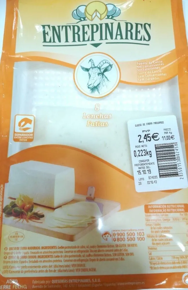 Queso lonchas cabra