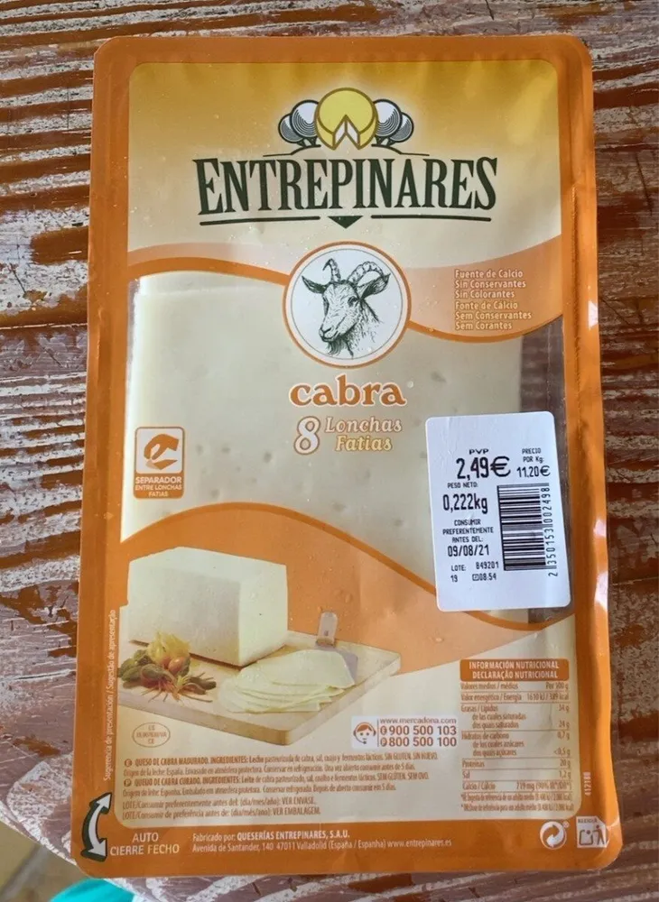 Queso cabra lonchas