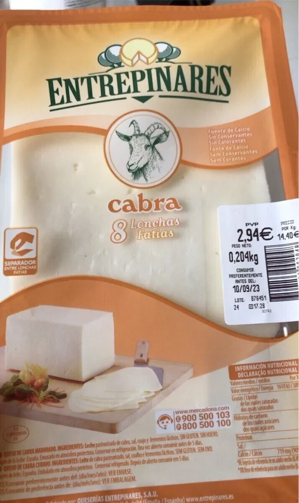Queso de cabra 8 lonchas