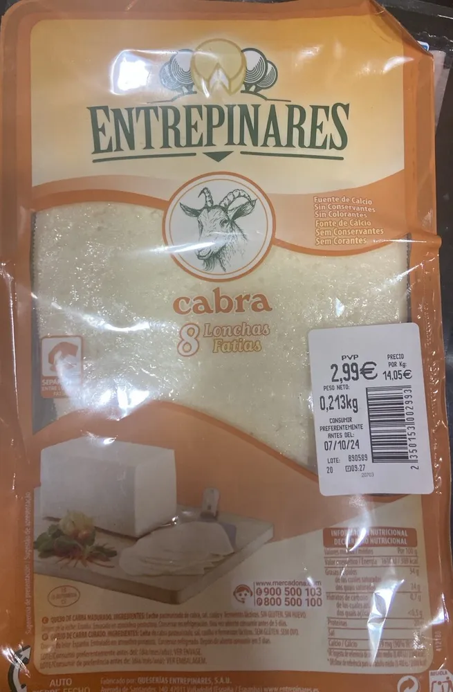 Queso De Cabra En Lonchas