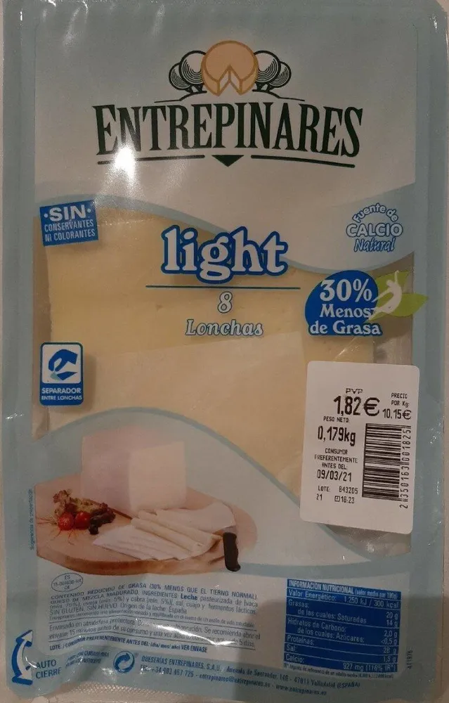 Queso en lonchas light