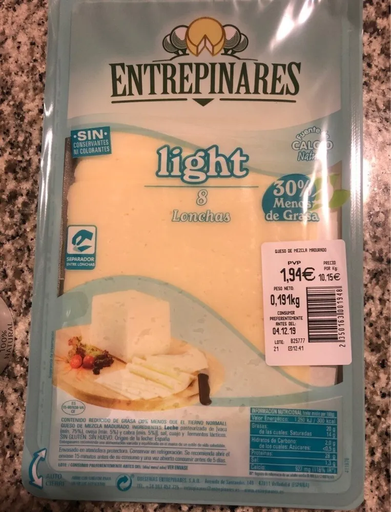 Queso light lonchas
