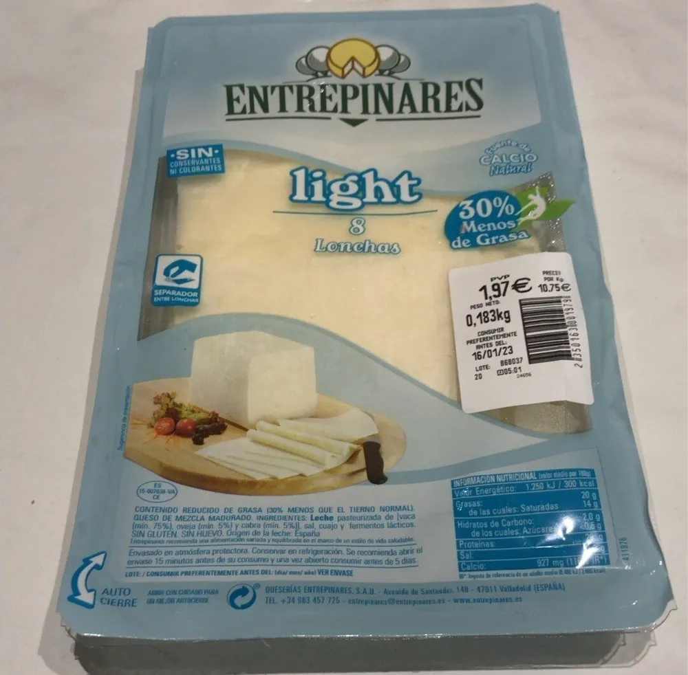 Queso light lonchas