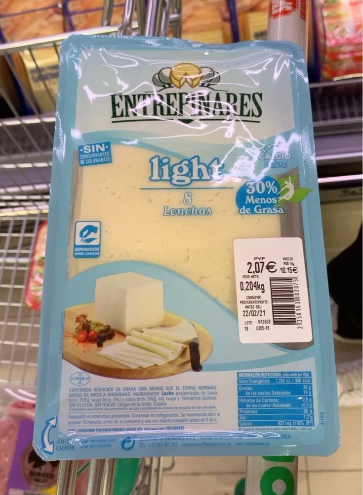 Queso lonchas light