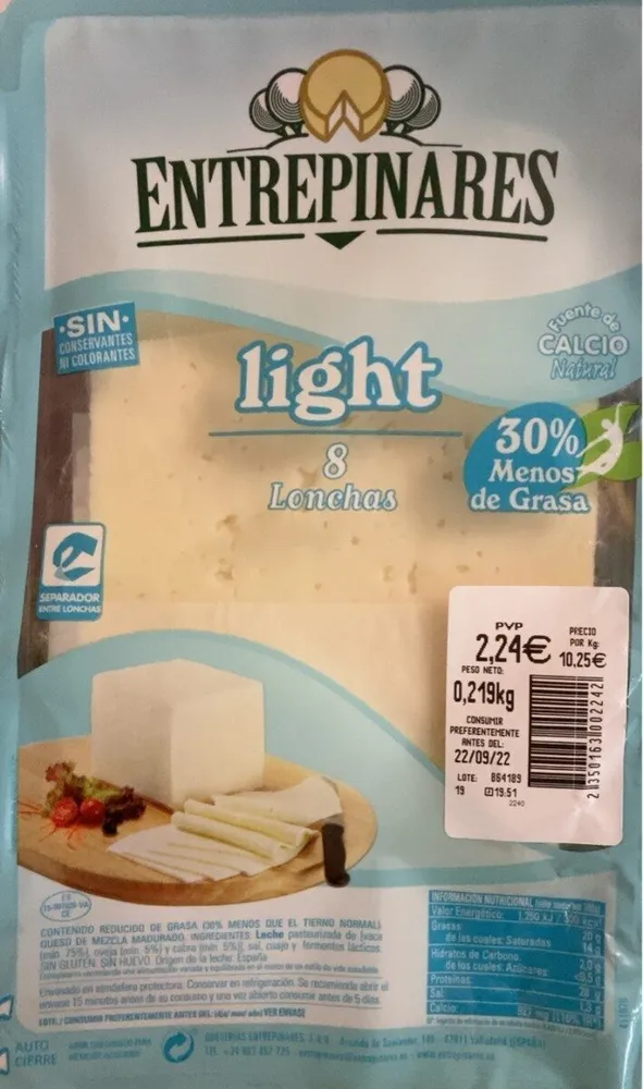 Queso lonchas light