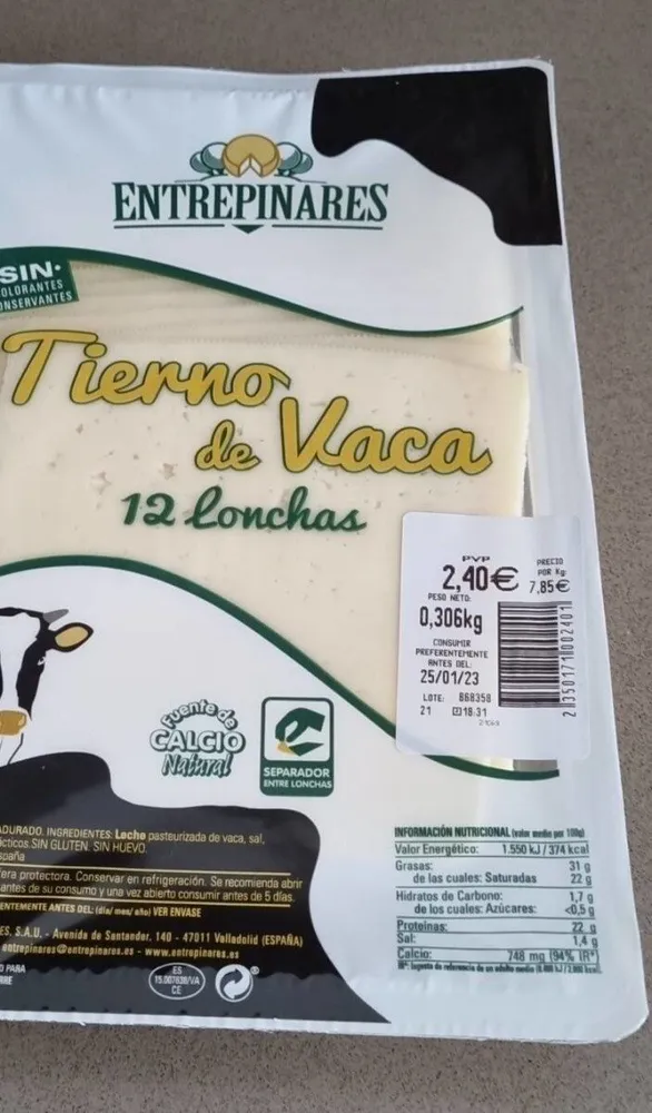 Queso tierno de vaca