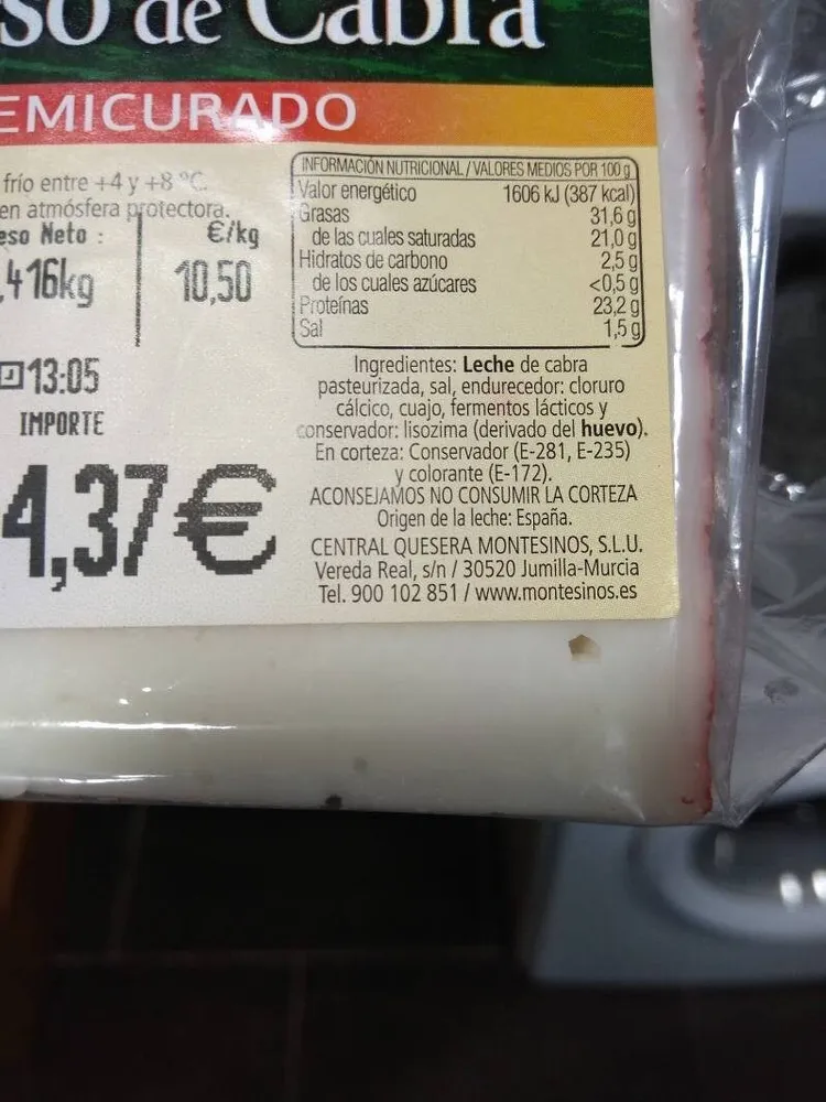 Queso de cabra Montesinos semicurado