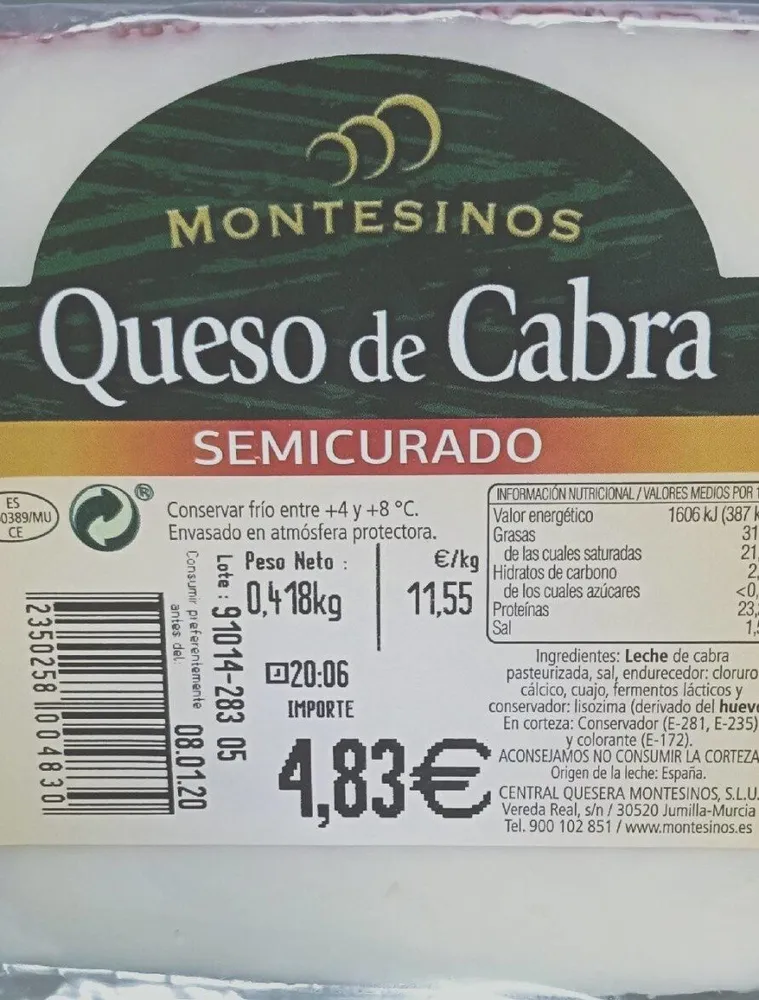 Queso de Cabra Semicursdo
