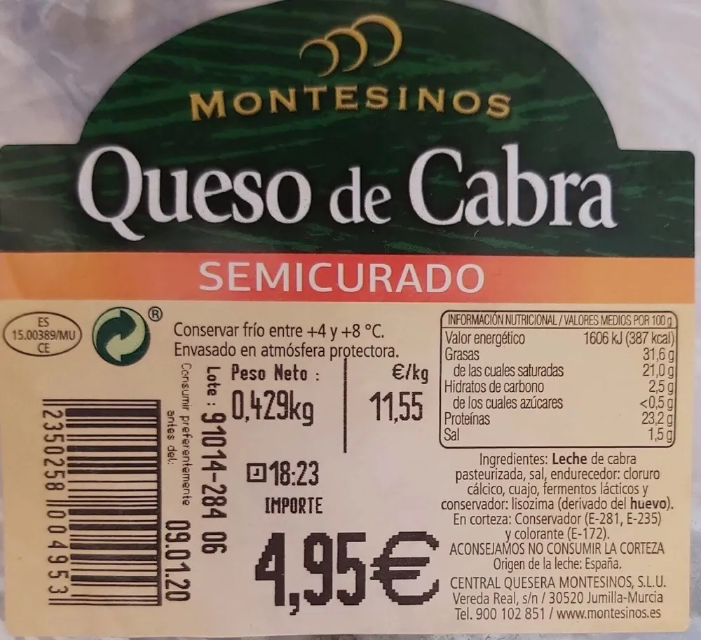 Queso de cabra Montesinos