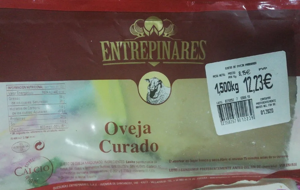 Queso oveja curado