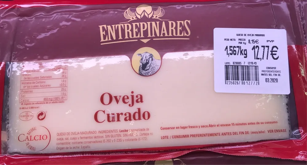 Entrepinares oveja curado