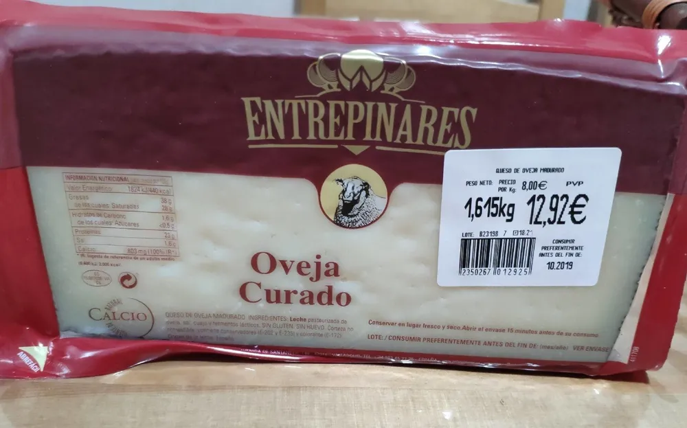 Queso oveja curado