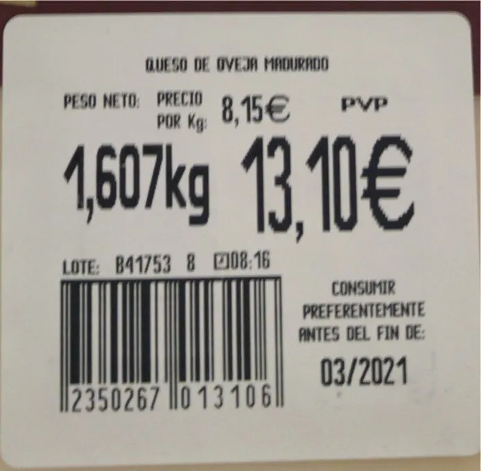 Queso de oveja curado