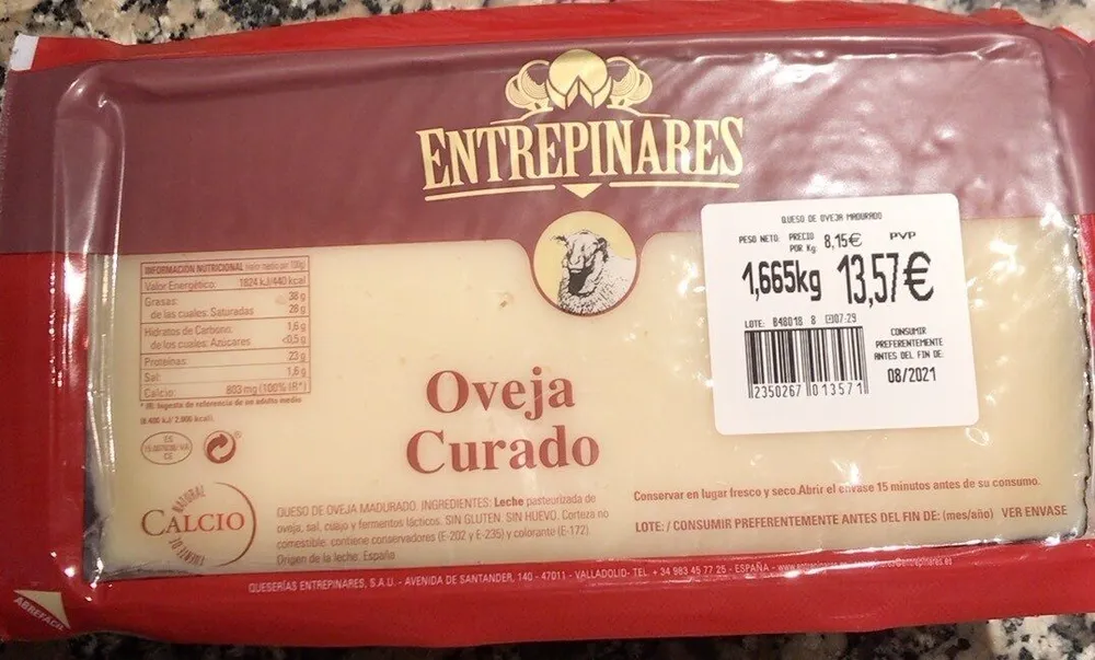 Queso oveja curado