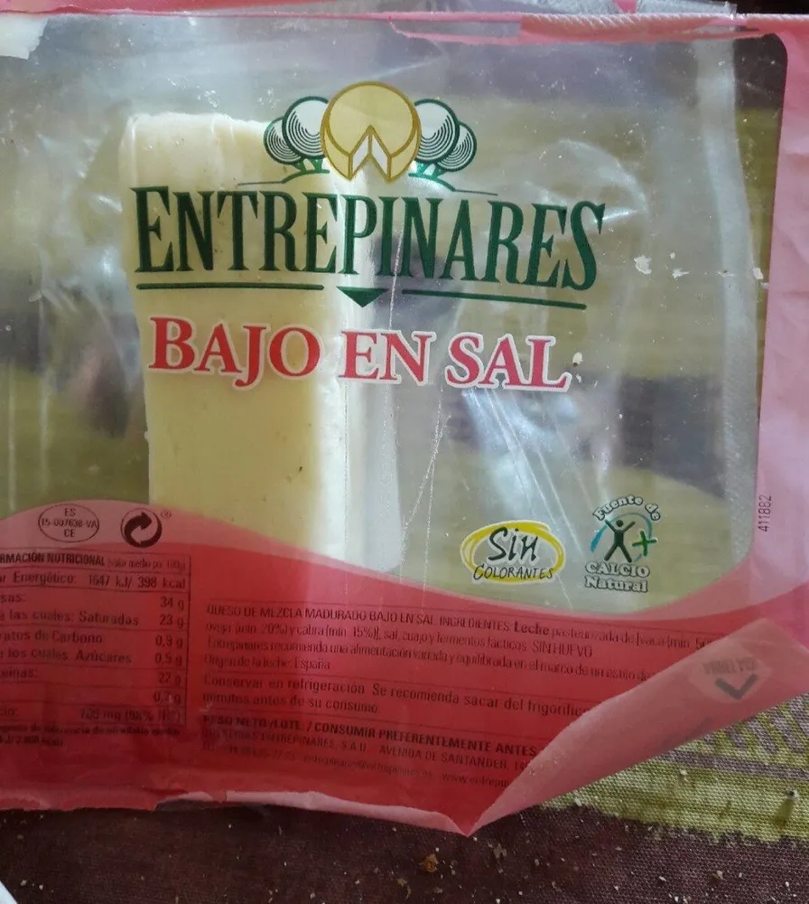 Queso entrepinares bajo en sal