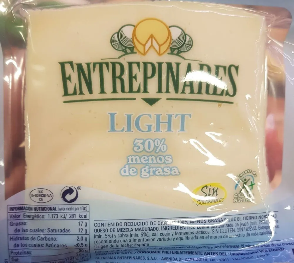 Entre pinares light 30% menos de grasa