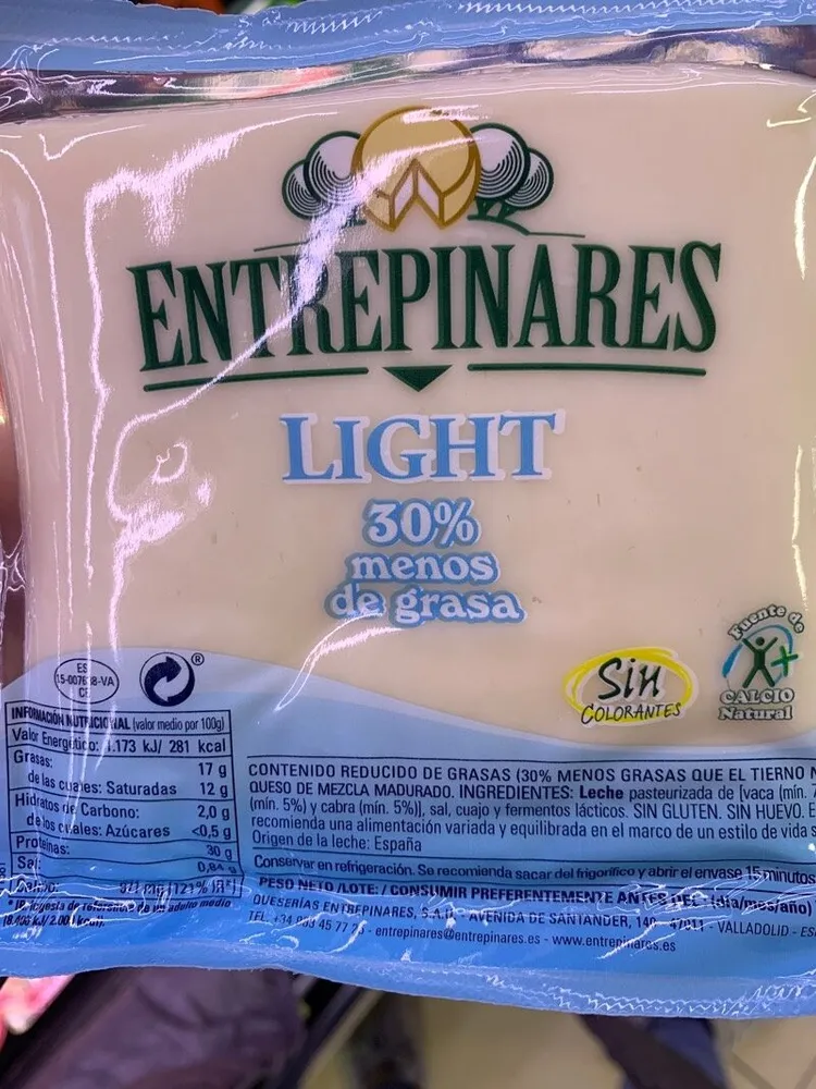 Queso light cuña