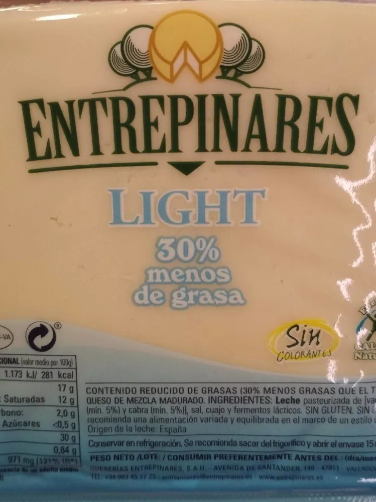 Entrepinares light 30% menos de grasa