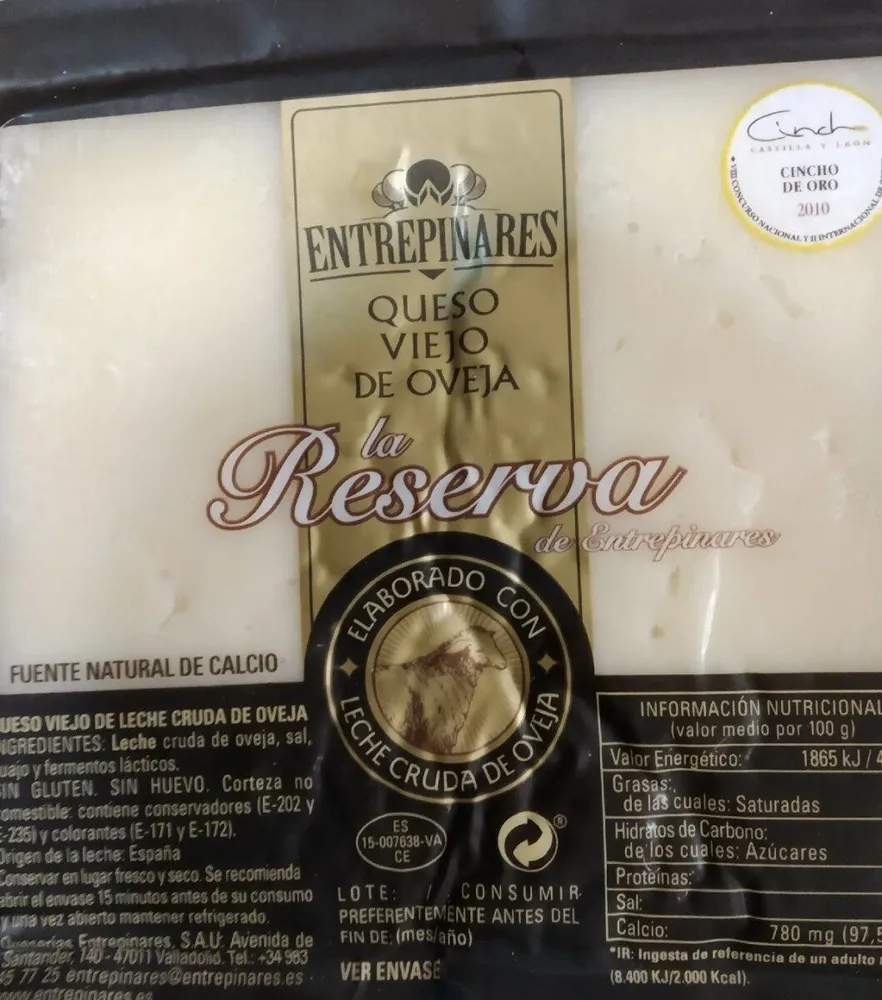 Queso viejo de oveja. Reserva