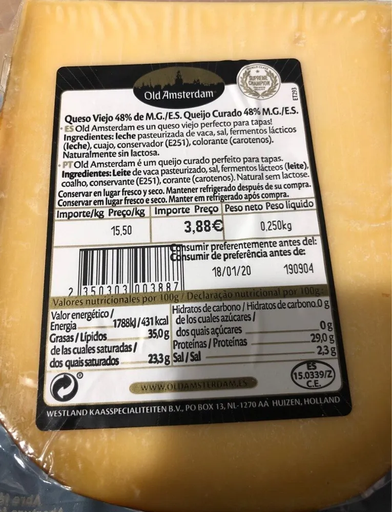 Queso viejo Old amsterdam