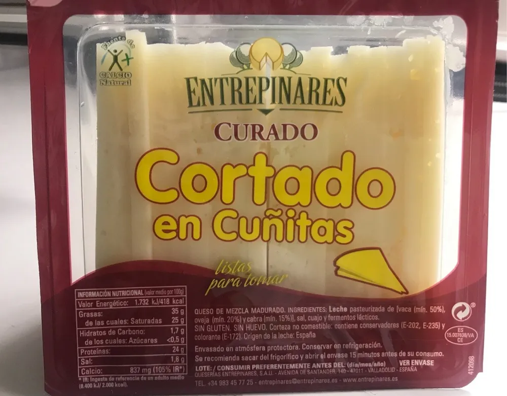 Queso curado cuñitas