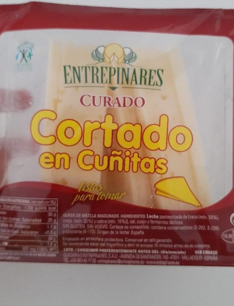 Cortado en cuñitas (queso curado)