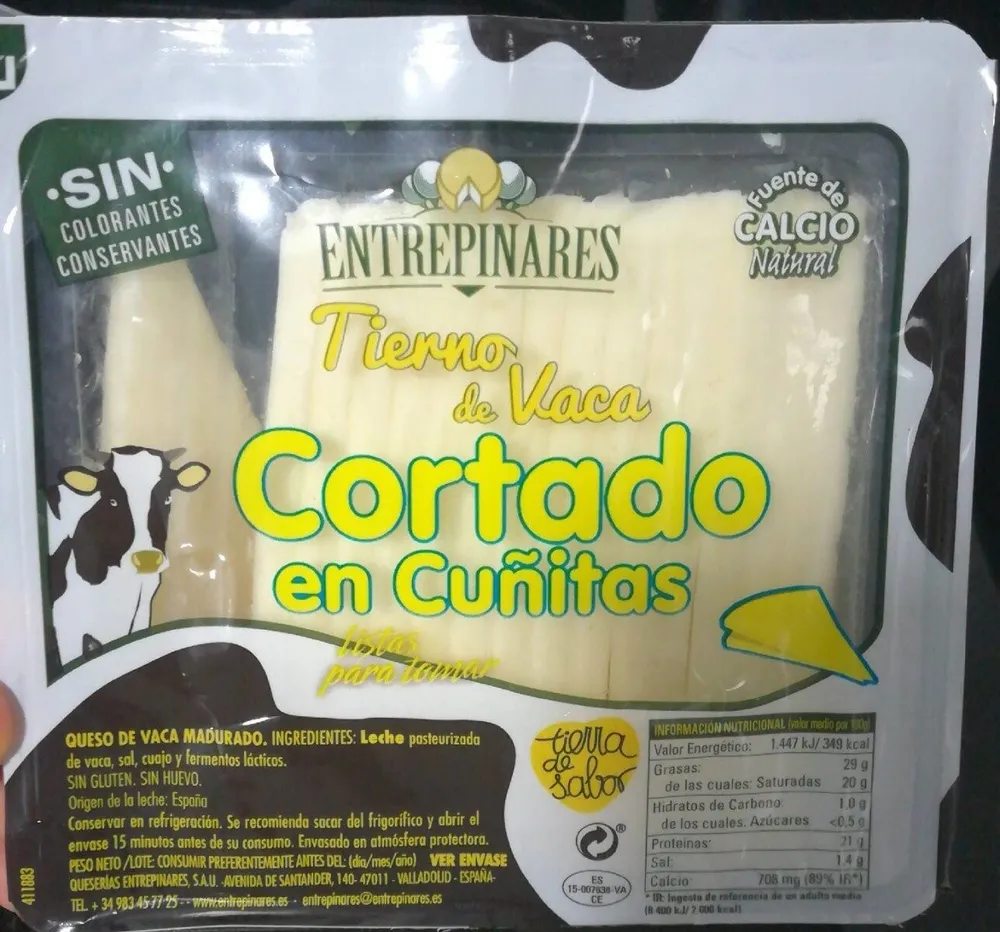 Tierbi de vaca cortado en cuñitas