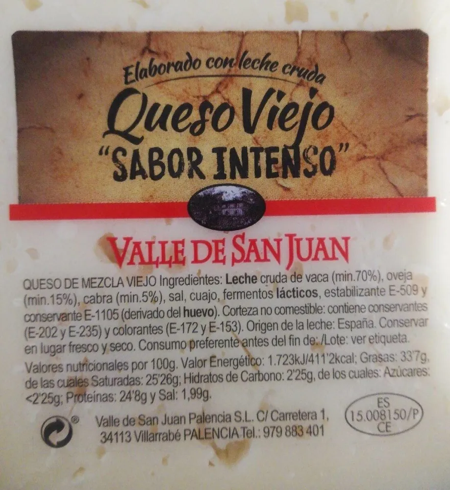 queso viejo sabor intenso leche curada de vaca 70%