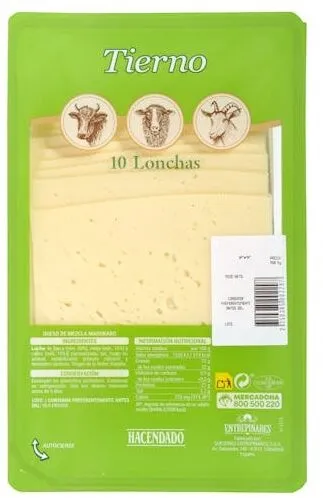 Queso tierno lonchas