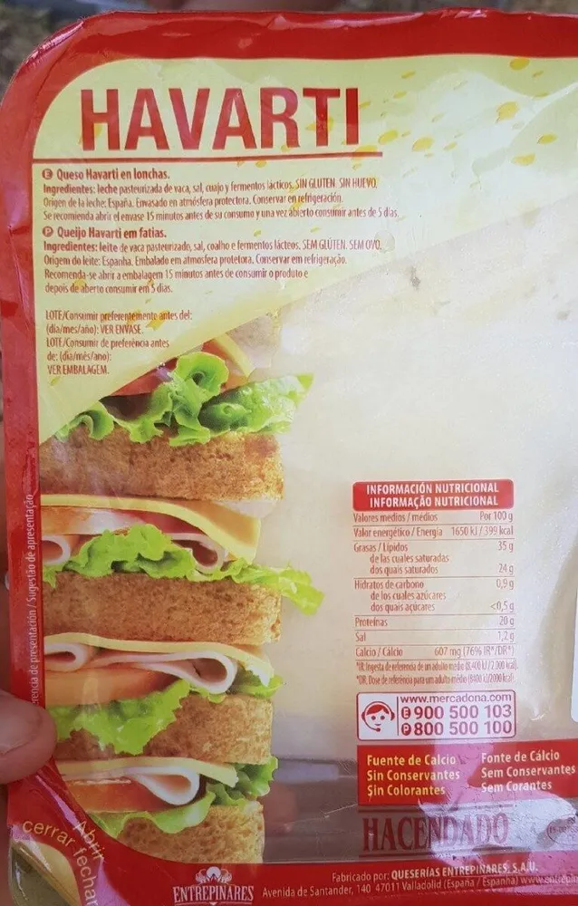 Havarti en lonchas