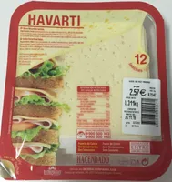 Havarti queso en lonchas